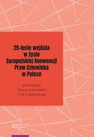 Okładka książki 25-lecie wejścia w życie Europejskiej Konwencji Praw Człowieka w Polsce