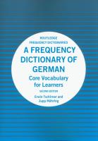 A Frequency Dictionary of German. Autor: Tschirner. SmakLiter.pl Okładka książki A Frequency Dictionary of German