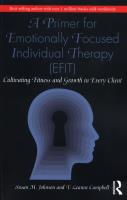 Okładka książki A Primer for Emotionally Focused Individual Therapy (EFIT)