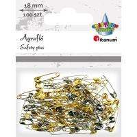 Opakowanie Agrafki metalowe 5x18mm 100szt złote srebrne