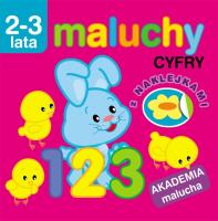 Akademia malucha. Maluchy. Cyfry z naklejkami. Autor: Irma Pikiene. SmakLiter.pl Okładka książki Akademia malucha. Maluchy. Cyfry z naklejkami
