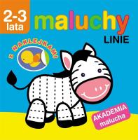 Akademia malucha. Maluchy. Linie z naklejkami. Autor: Irma Pikiene. SmakLiter.pl Okładka książki Akademia malucha. Maluchy. Linie z naklejkami