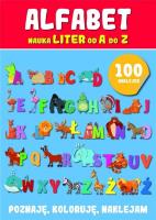 Alfabet. Nauka liter z naklejkami. Autor:   Praca zbiorowa. SmakLiter.pl Okładka książki Alfabet. Nauka liter z naklejkami