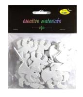 Anioły z pianki brokatowej białe ok 50szt. Wydawca: Galeria Hobby. SmakLiter.pl Opakowanie Anioły z pianki brokatowej białe ok 50szt