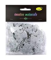 Anioły z pianki brokatowej srebrne ok 50szt. Wydawca: Galeria Hobby. SmakLiter.pl Opakowanie Anioły z pianki brokatowej srebrne ok 50szt