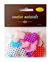 Opakowanie Aplikacje materiałowe serca w kropeczki 3cm 30szt