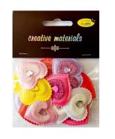 Opakowanie Aplikacje materiałowe serca z kryształ 3,5cm 18szt