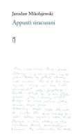 Okładka książki Appunti Siracusani