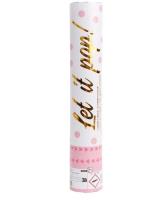 Opakowanie Armatka konfetti różowa papier okrągły 28cm