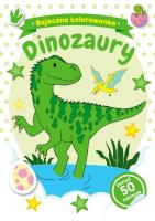 Bajeczna kolorowanka. Dinozaury. Autor: Natalia Berlik. SmakLiter.pl Okładka książki Bajeczna kolorowanka. Dinozaury