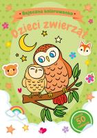 Bajeczna kolorowanka. Dzieci zwierząt. Autor:   Praca zbiorowa. SmakLiter.pl Okładka książki Bajeczna kolorowanka. Dzieci zwierząt