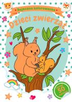 Okładka książki Bajeczna kolorowanka. Dzieci zwierząt