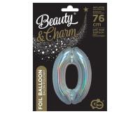 Opakowanie Balon foliowy B&C cyfra 0 holograficz srebrna 76cm