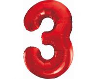 Opakowanie Balon foliowy B&C cyfra 3 czerwona 85cm