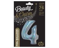 Opakowanie Balon foliowy B&C cyfra 4 holograficz srebrna 76cm