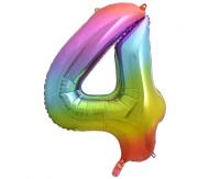 Opakowanie Balon foliowy B&C cyfra 4 tęczowa 85cm