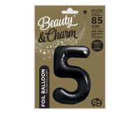 Opakowanie Balon foliowy B&C cyfra 5 matowa czarna 85cm