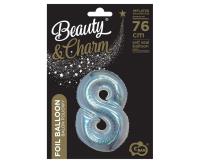 Opakowanie Balon foliowy B&C cyfra 8 holograficz srebrna 76cm