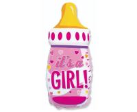 Opakowanie Balon foliowy Butelka różowa 80cm