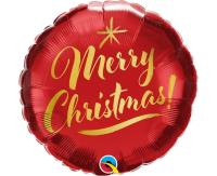 Opakowanie Balon foliowy Christmas Gold Script Red