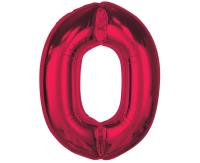 Opakowanie Balon foliowy cyfra 0 czerwona Smart 92cm
