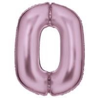 Opakowanie Balon foliowy cyfra 0 satynowa pastelowy róż 86cm