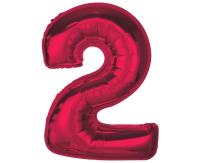 Opakowanie Balon foliowy cyfra 2 czerwona Smart 92cm