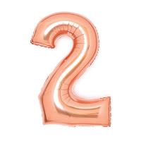 Opakowanie Balon foliowy cyfra 2 różowe złoto 51x66cm
