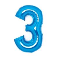 Opakowanie Balon foliowy cyfra 3 niebieska 51x66cm