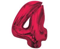 Opakowanie Balon foliowy cyfra 4 czerwona Smart 92cm