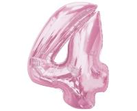 Opakowanie Balon foliowy cyfra 4 jasnoróżowa Smart 92cm