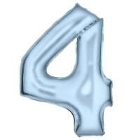 Opakowanie Balon foliowy cyfra 4 pastelowa niebieska 86cm
