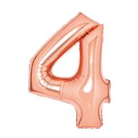 Opakowanie Balon foliowy cyfra 4 różowe złoto 51x66cm