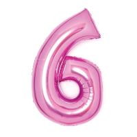 Opakowanie Balon foliowy cyfra 6 różowa 46x66cm