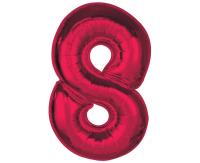 Opakowanie Balon foliowy cyfra 8 czerwona Smart 92cm