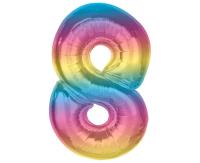 Opakowanie Balon foliowy cyfra 8 tęczowa Smart 92cm