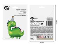 Opakowanie Balon foliowy Dinozaur w czapeczce 36cm