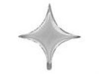Opakowanie Balon foliowy Gwiazda 4-ramienna srebrna 45cm
