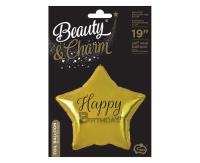 Opakowanie Balon foliowy Happy Birthday gwiazda złota