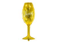 Opakowanie Balon foliowy Kieliszek 28x80cm złoty