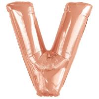 Opakowanie Balon foliowy litera V różowe złoto 78x86cm