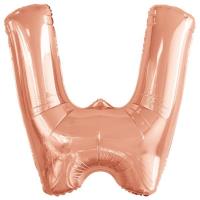 Opakowanie Balon foliowy litera W różowe złoto 79x86cm