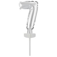 Opakowanie Balon foliowy mini cyfra 7 srebrna 7,5x12cm