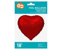 Opakowanie Balon foliowy Serce matowe czerwone 46cm