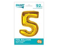 Opakowanie Balon foliowy Smart cyfra 5 złota 92cm