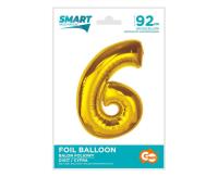 Opakowanie Balon foliowy Smart cyfra 6 złota 92cm