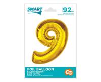 Opakowanie Balon foliowy Smart cyfra 9 złota 92cm