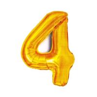 Balon foliowy złota cyfra '4'. Wydawca: ANTELLA. SmakLiter.pl Opakowanie Balon foliowy złota cyfra '4'