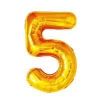 Balon foliowy złota cyfra '5'. Wydawca: ANTELLA. SmakLiter.pl Opakowanie Balon foliowy złota cyfra '5'