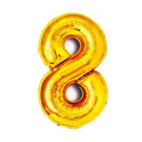 Balon foliowy złota cyfra. Wydawca: ANTELLA. SmakLiter.pl Opakowanie Balon foliowy złota cyfra